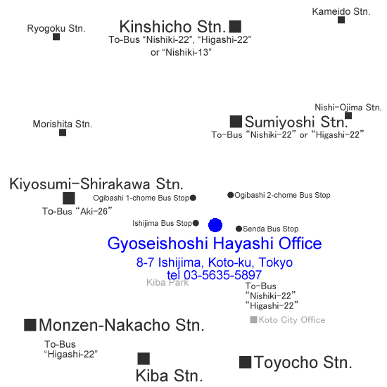 Map Gyoseishoshi Hayashi Office